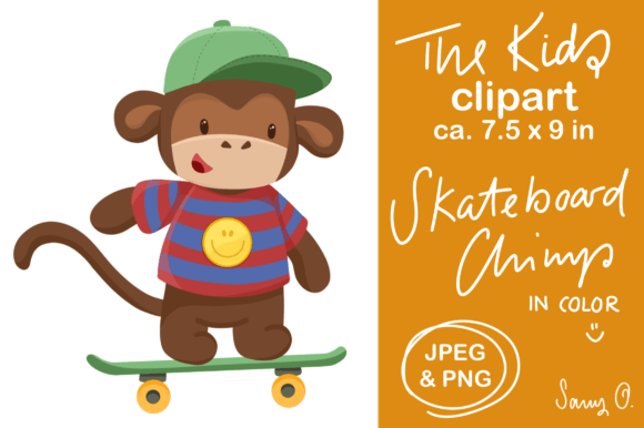 Download Kawaii Chimp Cute Monkey Boy Skateboard - Skate Collection