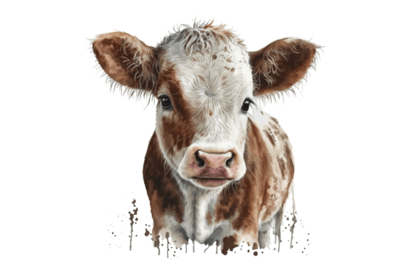 Download Watercolor Baby Cow Clipart Png Design - Design Collection