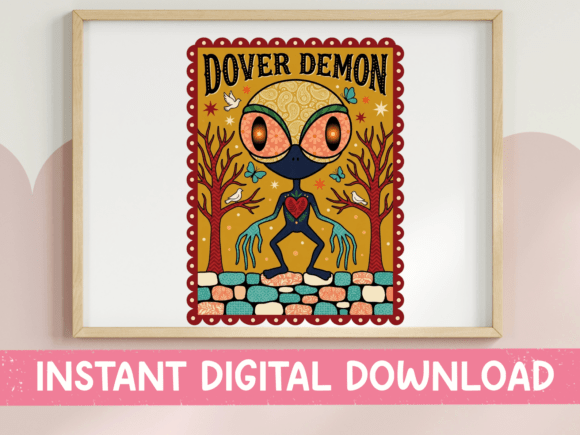 Download Dover Demon Folk Art Card Design - Design Collection