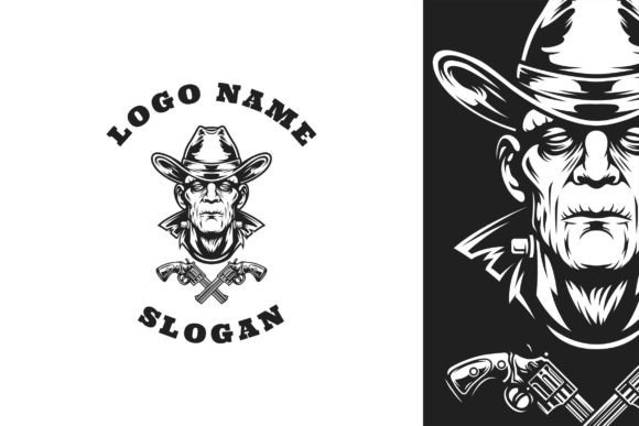 Download Frankenstein Cowboy Graphic Logo Design - Design Collection