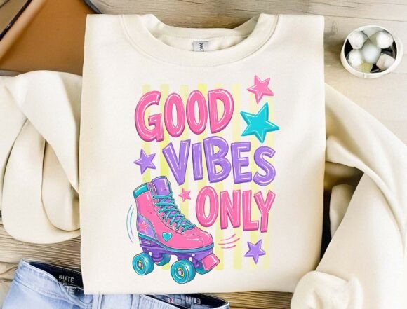 Download Good Vibes Only Roller Skate PNG - Skate Collection
