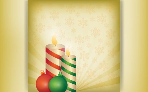 Download Flat Design Christmas Candle Background - Design Collection