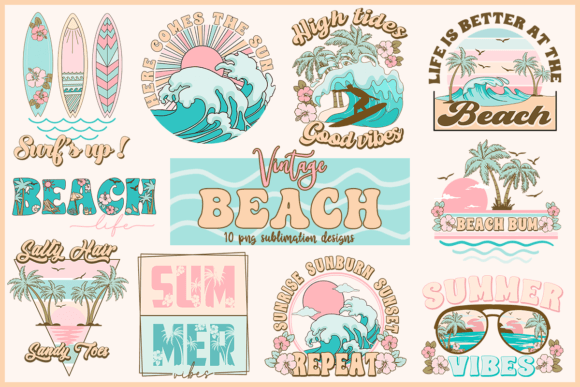 Download Vintage Beach Summer Sublimation Design - Design Collection
