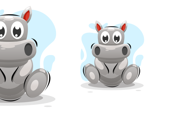 Download Cute Hippo Illustration Design - Design Collection