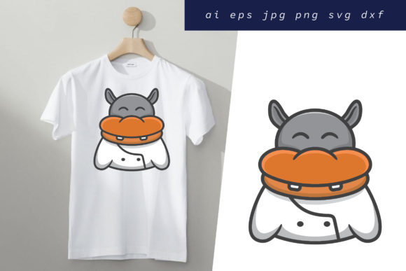 Download Bread Hippo Illustration Design - Design Collection