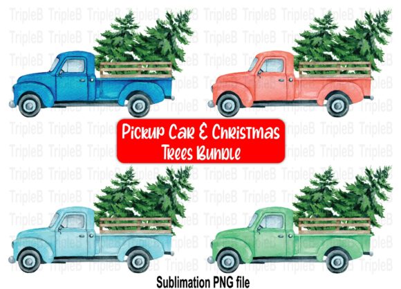 Download Christmas Tree Pickup Car Bundle Designs - Design Collection
