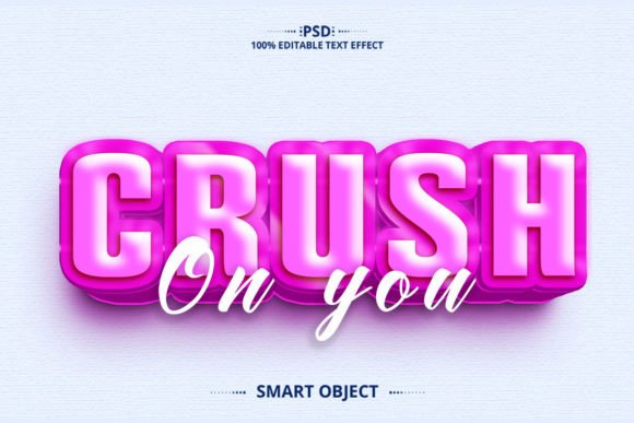 Download Crush Cute Text Effect Design PSD File - Design Collection