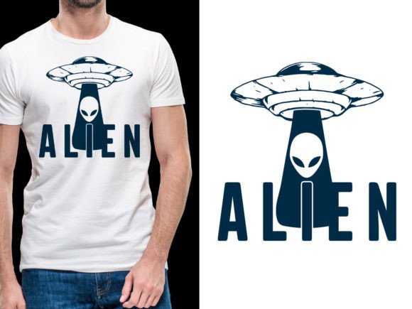 Download Alien Illustration Vector Tshirt Design - Design Collection