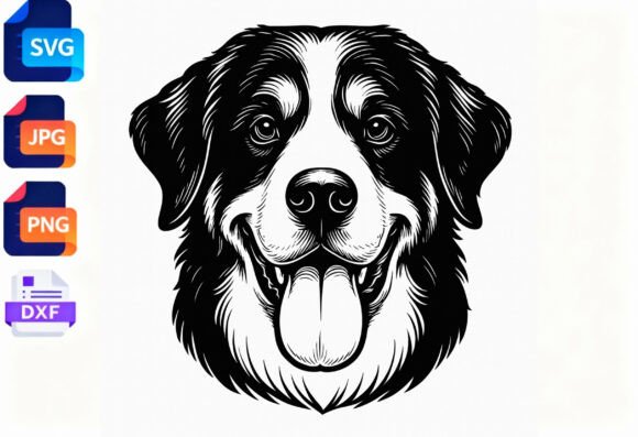 Download Bernese Mountain Dog Head SVG Design - Design Collection