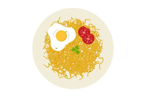 Download Fried Noodles Food Flat Design - Design Collection