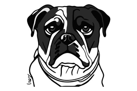 Download Buldog Head Line Art Design - Design Collection