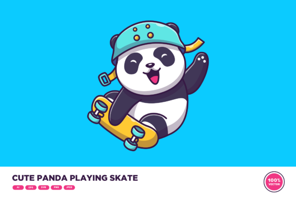 Download Cute Panda Playing Skate - Skate Collection