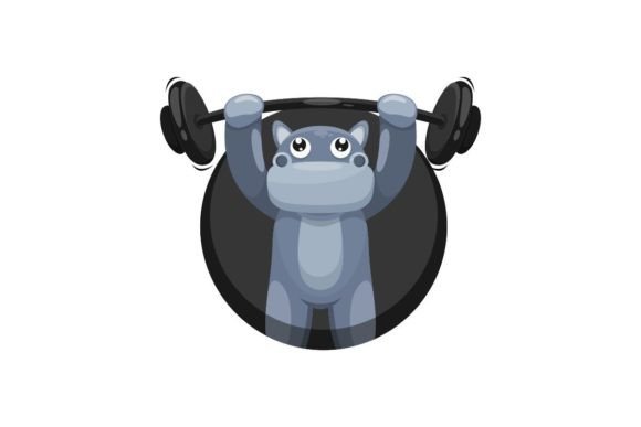 Download Cute Hippo Illustration Logo Design - Design Collection