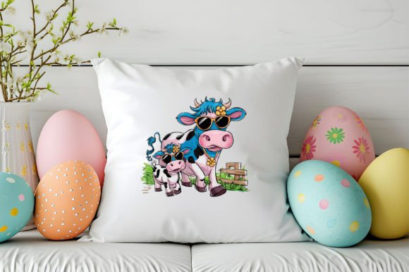Download Mom and Baby Cow Clipart Design - Design Collection