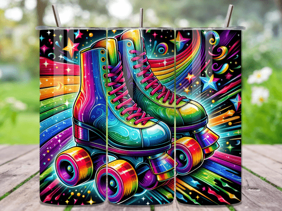 Download Disco Roller Skate Tumbler Wrap - Skate Collection