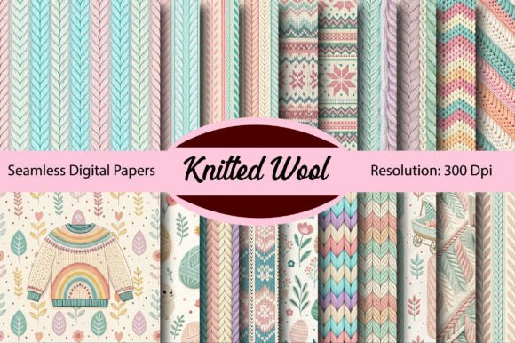 Download Knitted Wool Seamless Digital Paper - Wool Collection