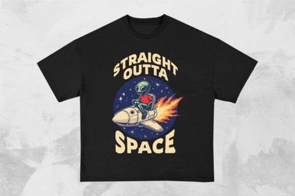 Download Straight Outta Space Funny Alien Design - Design Collection