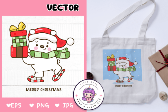 Download Cute Polar Bear Play Skate Christmas Box - Skate Collection
