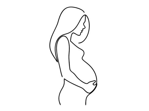 Download Pregnant Woman One Line Vector Design. - Design Collection