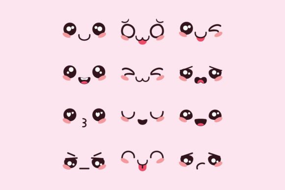 Download Hand Draw Flat Design Drawn Kawaii Face - Design Collection