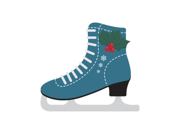 Download Christmas Ice Skate Shoes Illustration - Skate Collection