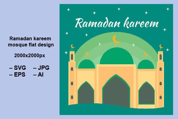 Download Ramadan Kareem Mosque Flat Design - Design Collection