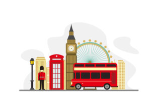 Download London Flat Design Illustration - Design Collection
